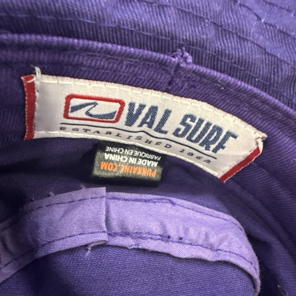 Vintage Val Surf Purple Bucket Hat Retro California Surf Skate Sun Sand Beach - Picture 6 of 7